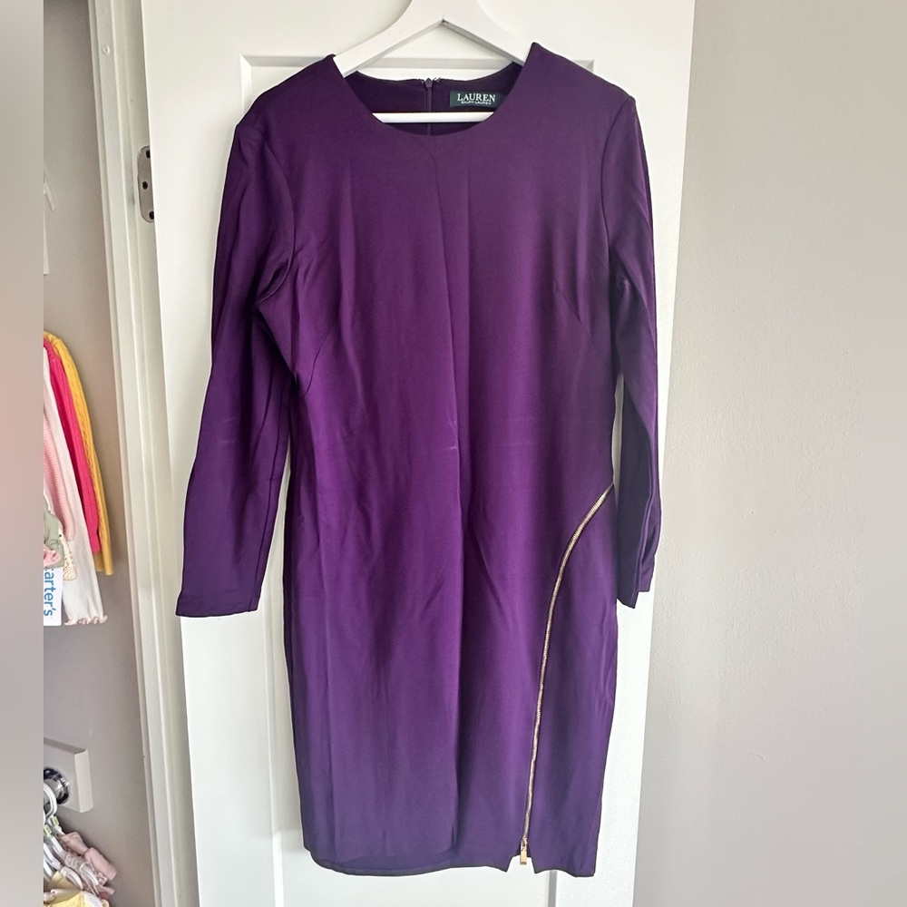 Ralph Lauren Deep Purple Long Sleeve Dress
